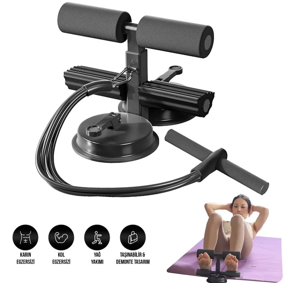 Sunup SN-29962 Çift Vantuzlu Ev Tipi 3 Kademe Boy Ayarlı Mekik - Karın Egzersiz Aleti - Seyyar Elektronik