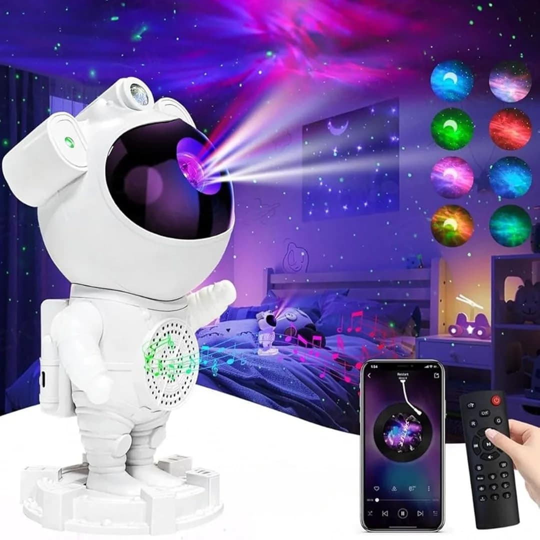Sunup SN-30764 Astronot Galaxy Projektör Gece Lambası Uzaktan Kumandalı Bluetooth Hoparlörlü - Seyyar Elektronik