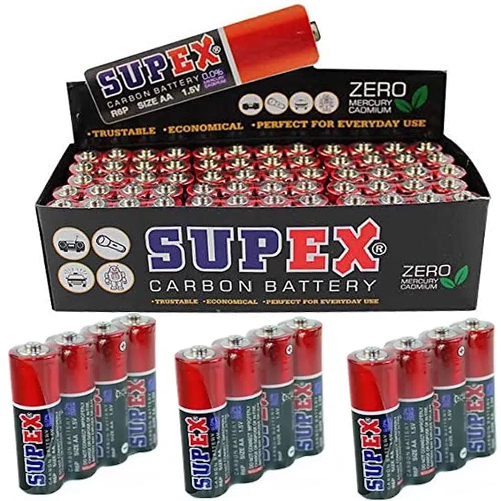 Supex R6 1.5 Volt Çinko Karbon AA Kalem Pil 60'lı Kalem Pil - Seyyar Elektronik