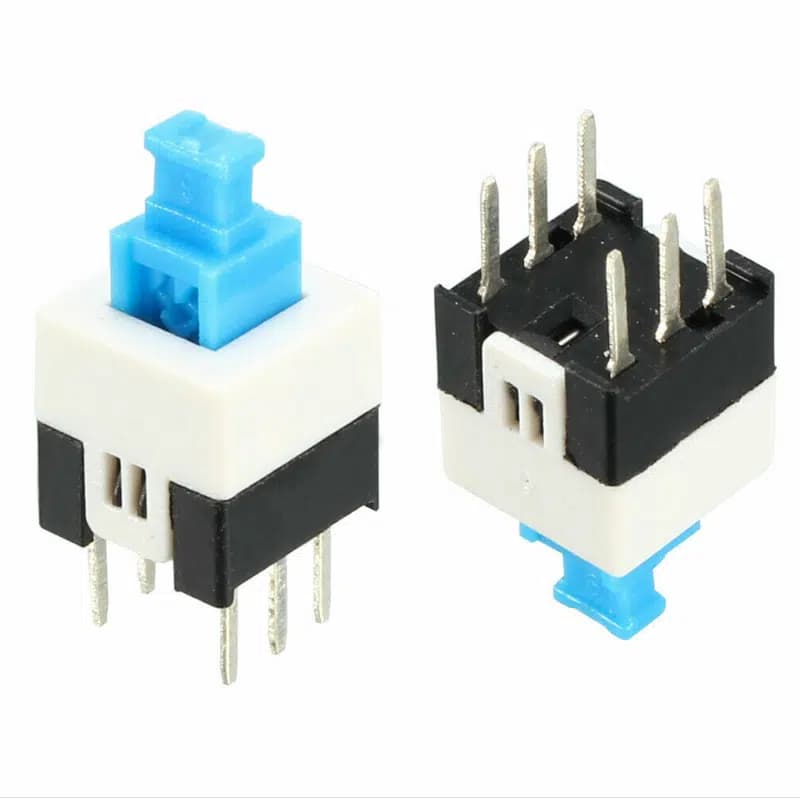 Tactile Push Button On - Off Anahtarlı Switch 7x7 Mm 6 Bacaklı Kilitli - Seyyar Elektronik