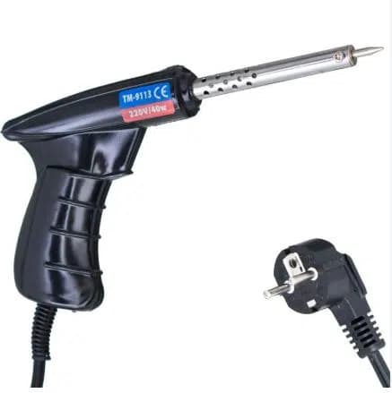 Technomax TM-9113 40 Watt Tabanca Havya Lehim Telli Lehim Makinesi AC220V 120cm Kablolu - Seyyar Elektronik