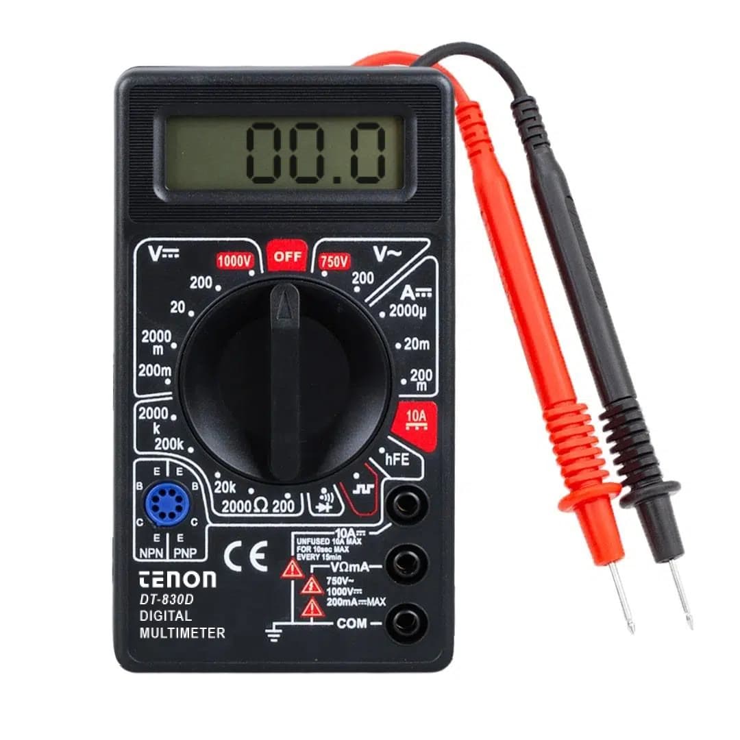 Tenon DT-830D Siyah DC/AC Voltaj Akım Ölçer Dijital Multimetre Ölçü Aleti - Seyyar Elektronik
