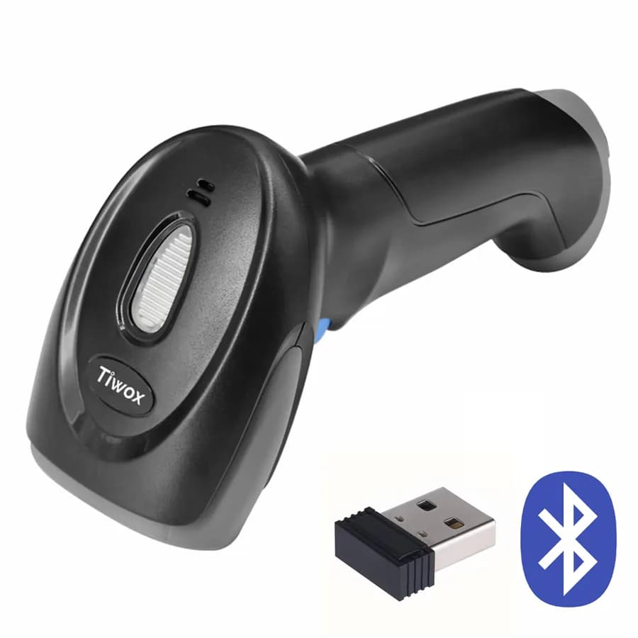 Tiwox VSK-227 Bluetooth Kablosuz 2.4G USB 1D Lazer Barkod Okuyucu Tarayıcı El Tipi (Bataryalı + Dongle) - Seyyar Elektronik