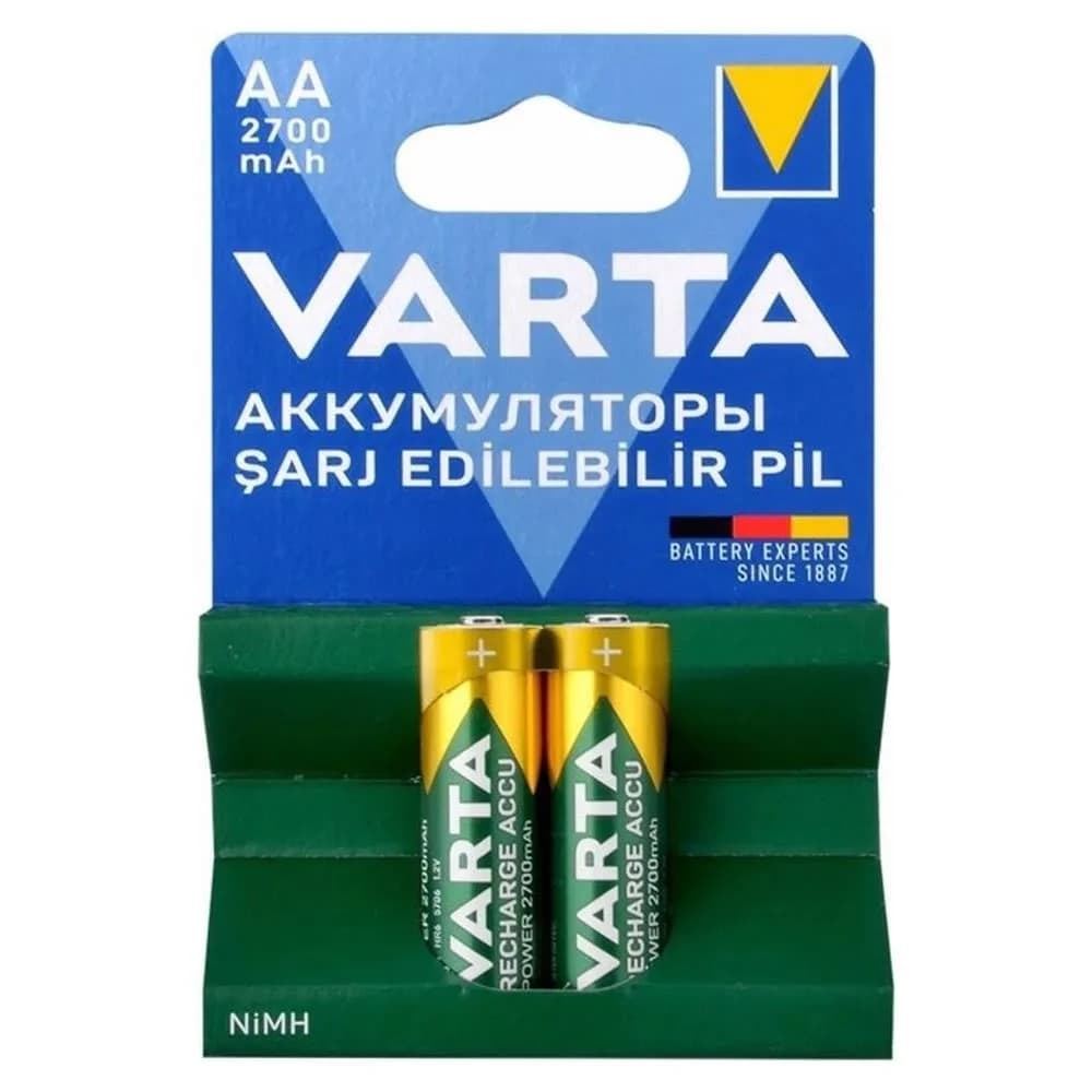 Varta Ni-Mh 1.2V 2700 mAh HR6 Şarj Edilebilir Şarjlı AA Kalem Pil (2'li Paket) - Seyyar Elektronik