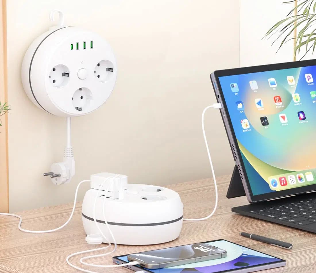 Vea VE-26583 3'LÜ 1.5 Metre Kablolu 3 USB / TYPE-C Girişli Akım Korumalı Grup Priz - Seyyar Elektronik