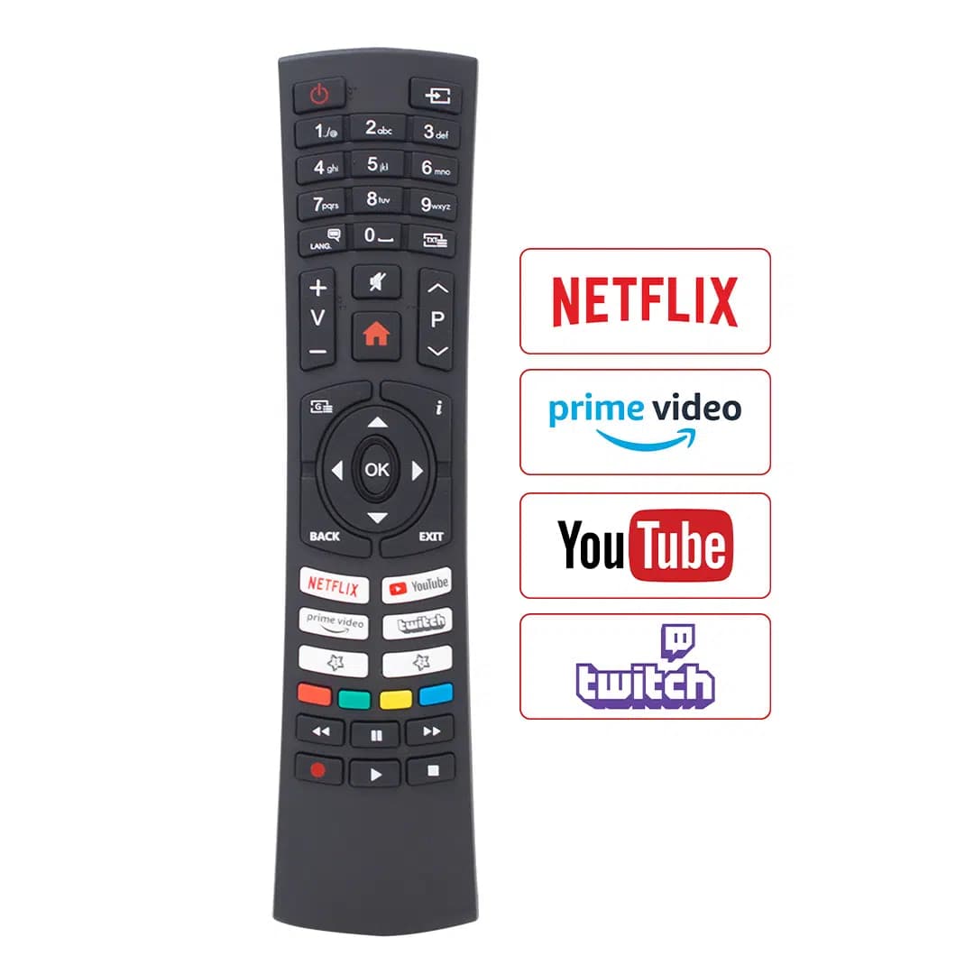 Vestel 40U9400 - Regal 50R754U - Hi Level 43HL700 Netflix-Youtube-Prime Video-Twitch Tuşlu Lcd-Led Tv Kumandası - Seyyar Elektronik