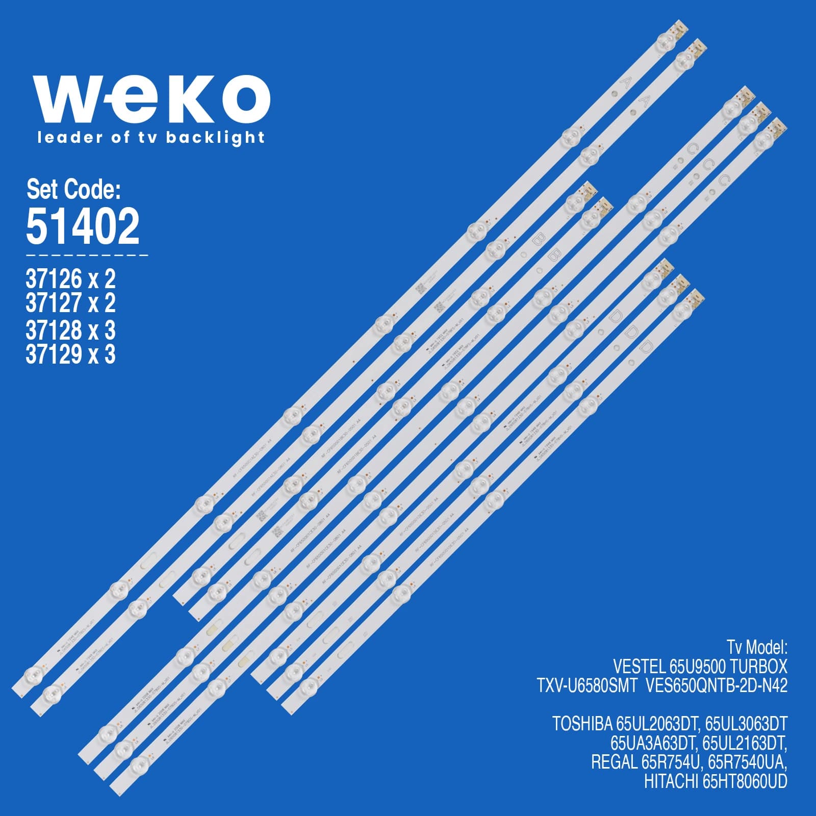 Vestel 65U9510 4K SMART 17MB180E_G32 65'' 10 Adet Tv Led Bar - Seyyar Elektronik