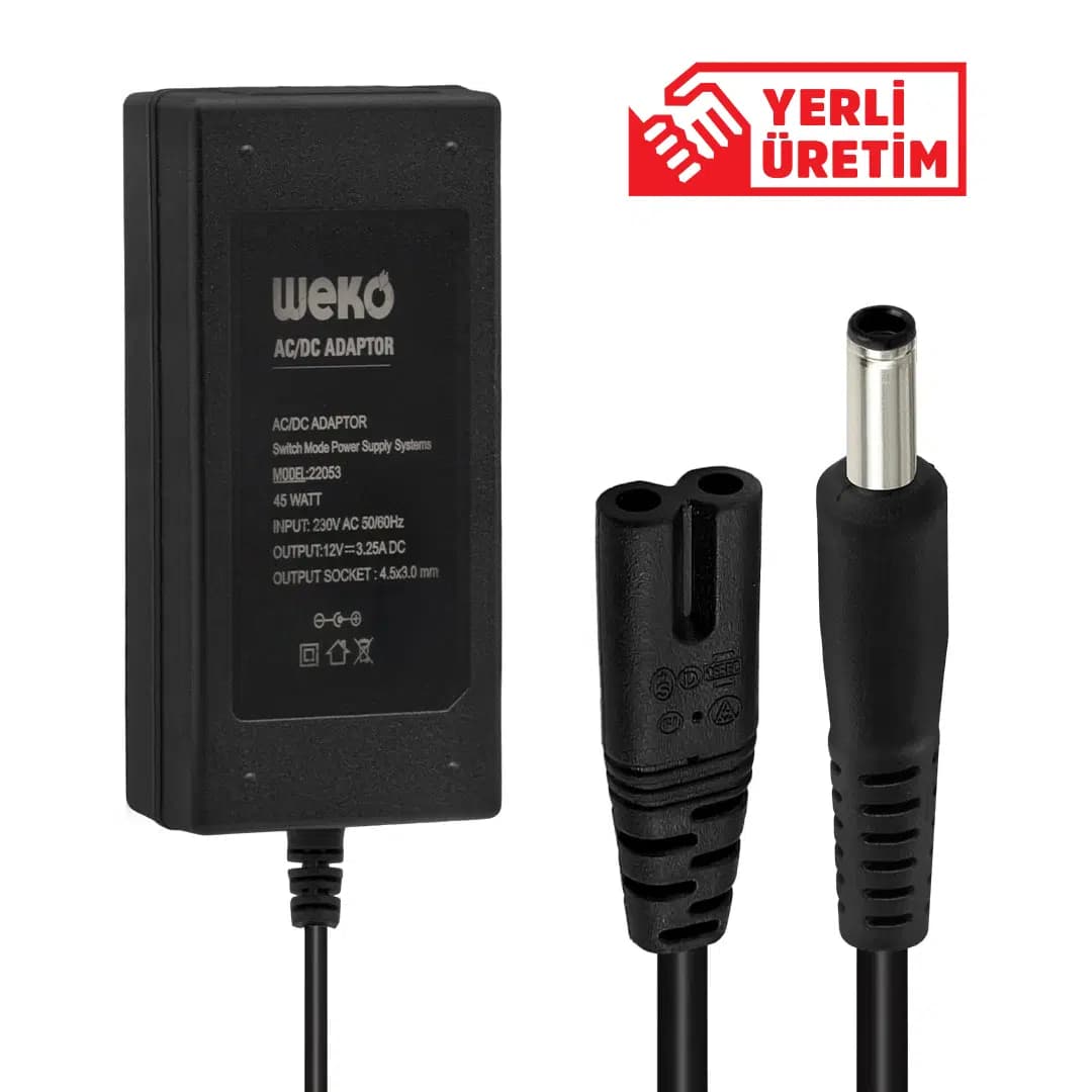Weko 12 Volt 3.25 Amper 4.5x3.0mm Uçlu Notebook Adaptör - Seyyar Elektronik