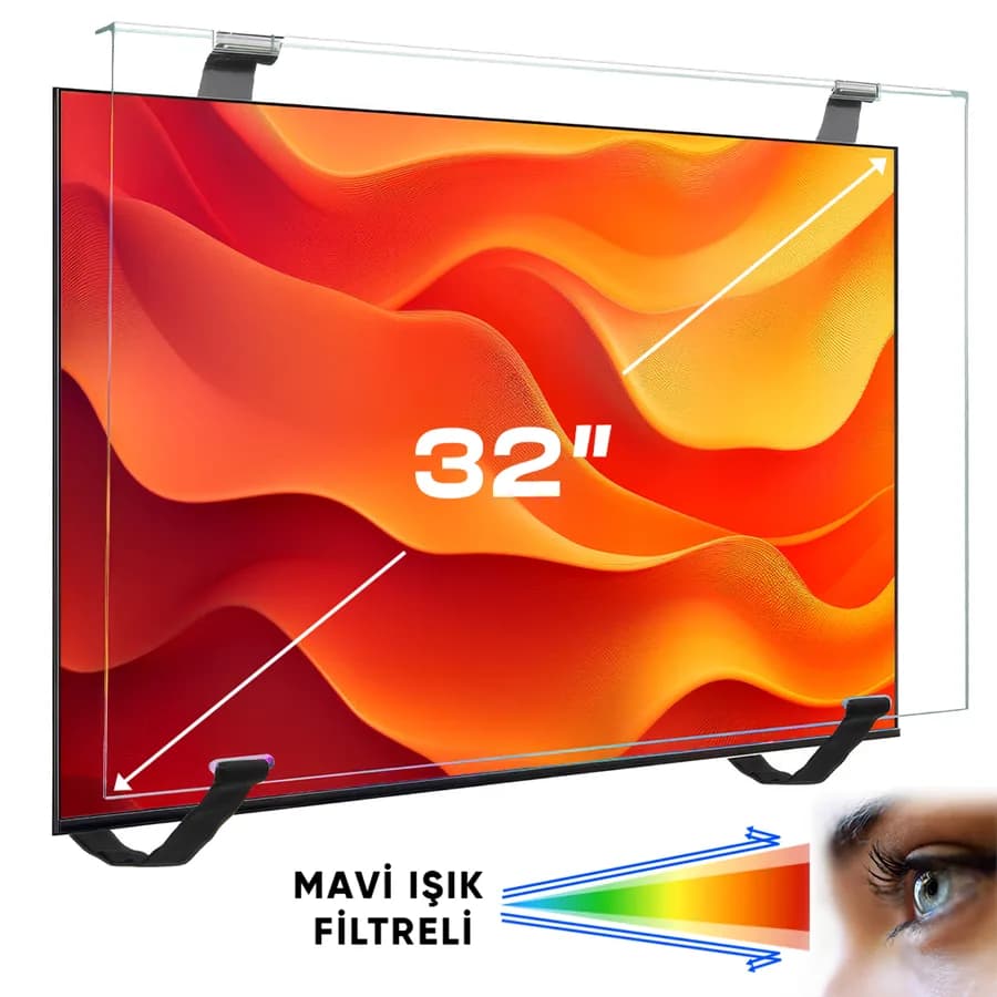 Weko WK-29923 32" Mavi Işık Filtreli TV Ekran Koruyucu Darbeye Dayanıklı 2mm Optik Difüzörlü - Seyyar Elektronik