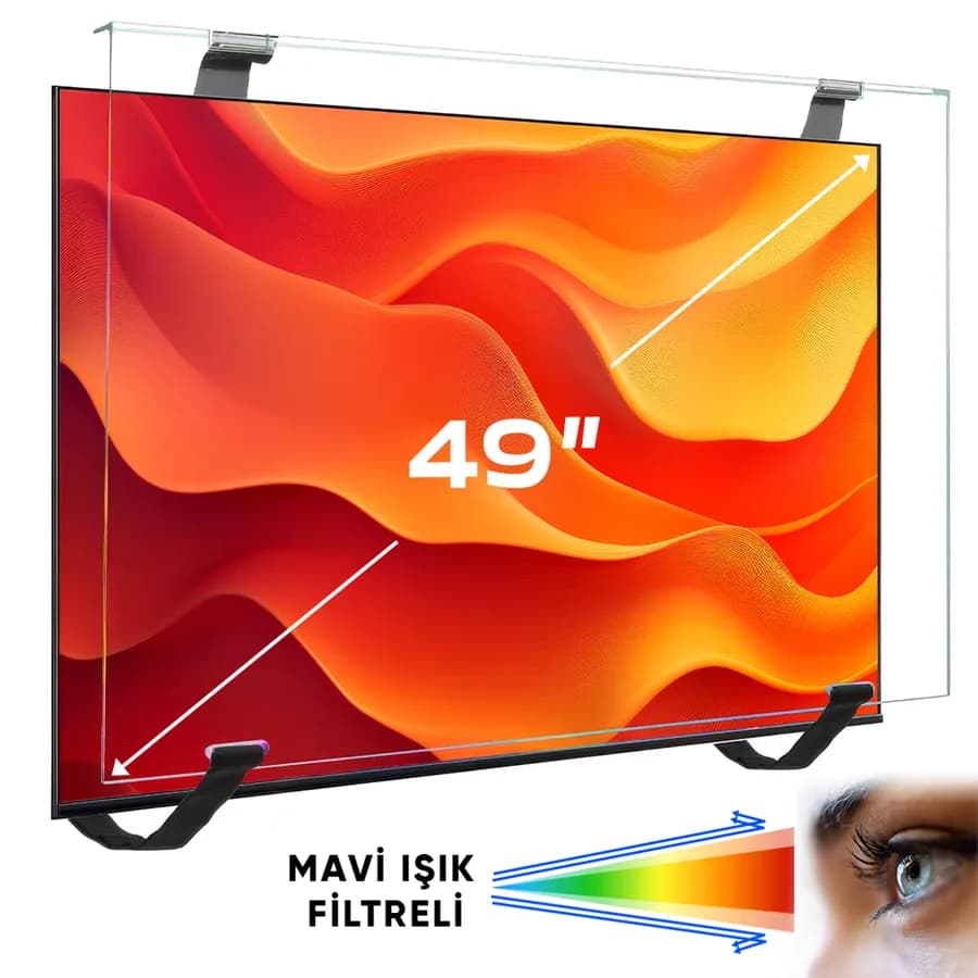 Weko WK-29931 49" Mavi Işık Filtreli TV Ekran Koruyucu Darbeye Dayanıklı 2mm Optik Difüzörlü - Seyyar Elektronik