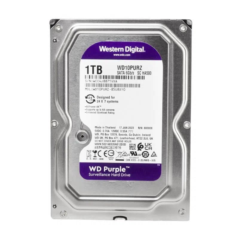 Western Digital Purple WD10PURZ 1 TB Sata 6GB/S 7-24 Güvenlik Harddisk - Seyyar Elektronik