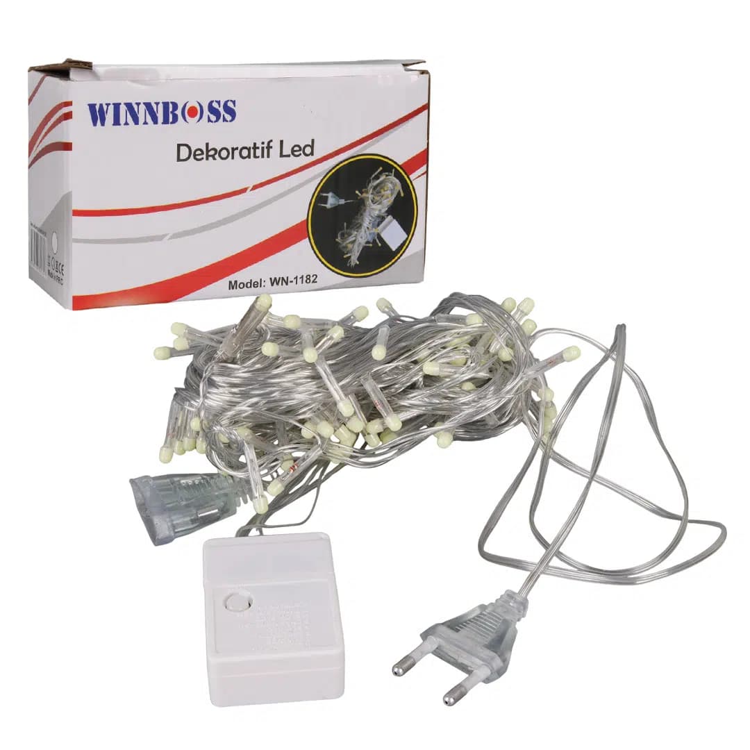 Winnboss WN-1182 Beyaz Renk 10 Metre Dekoratif Led Yılbaşı Işığı 5 Watt AC220V - Seyyar Elektronik