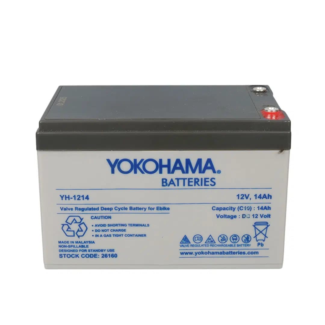 Yokohama YH-121.4 12 Volt - 14 Amper Elektrikli Bisiklet Aküsü (150x95x98 mm) - Seyyar Elektronik