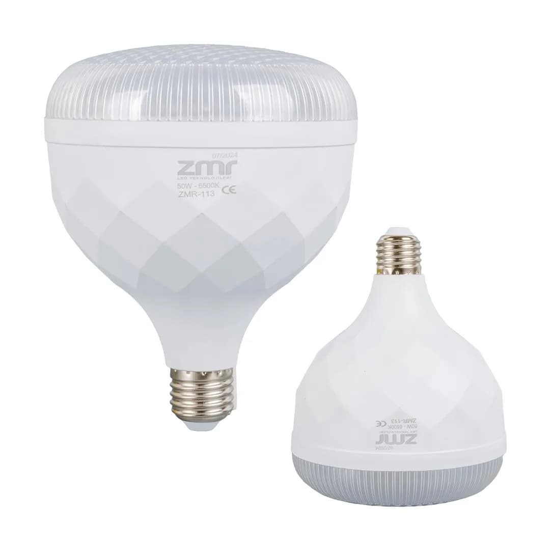 ZMR ZMR-113/B.65 50W Kristal Camlı T-Bulb Beyaz Led Ampul E27 6500K (15X19mm) - Seyyar Elektronik