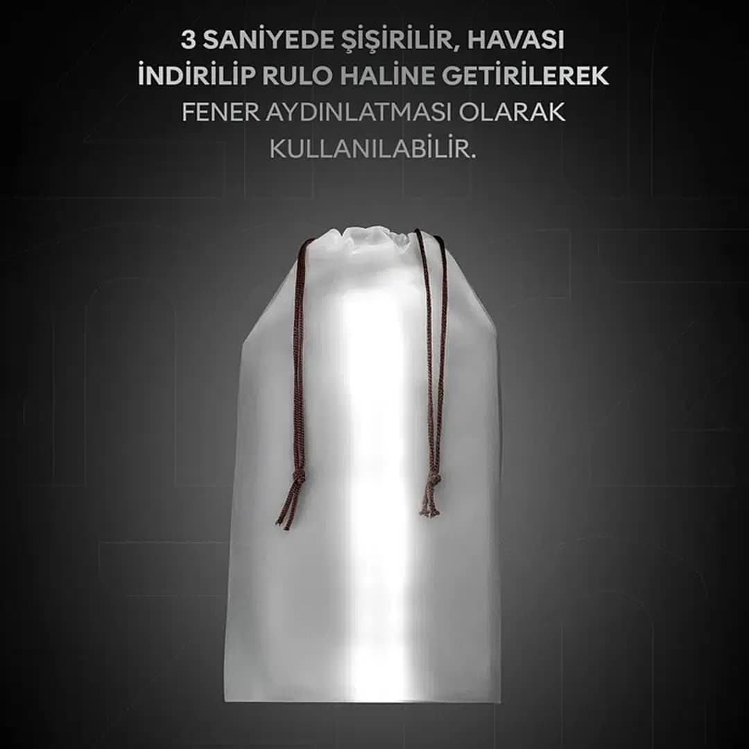 ZMR ZMR-385 Katlanır Şişirilebilir Beyaz Ledli Aydınlatma Tüpü USB Ve Güneş Enerjisi Şarjlı Armatür - Seyyar Elektronik