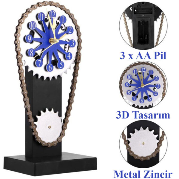 Sunup SN-25310 Dönen Zincir Dişli Dekoratif Saat Özellikleri