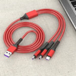 Powermaster PM-26336 Kırmızı 3in1 Telefon Şarj Kablosu; Micro USB