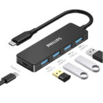 Philips SWR1603G/93 Siyah 20 Cm Kablolu Type-C To 4xUSB 3.0 Çoklayıcı Özellikleri