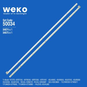 Telefunken 43TU6060 43'' inç 2 Adet Tv Led Bar