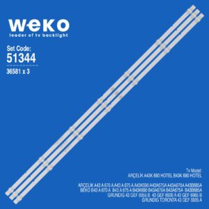 Arçelik A43K690HOTEL 43'' 3 Adet Tv Led Bar