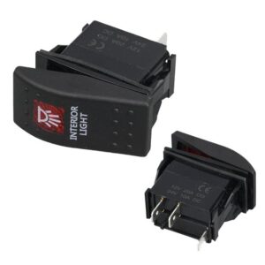 PowerMaster ﻿İç Aydınlatma Lambası Sembollü Işıklı 3 Pinli On-Off 12-24V Marin Switch