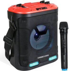 Magicvoice MV-6005 VHF El Mikrofonlu USB-SD-Bluetooth Işıklı 30 W Taşınabilir Şarjlı  Seyyar Anfi