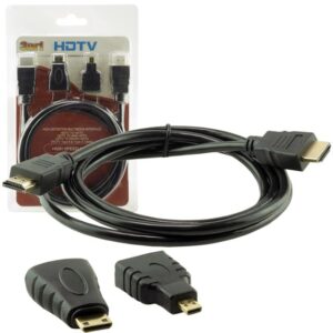 Powermaster HDMI Kablo 3in1 Set 1.5 Metre (HDMI+Micro HDMI+Mini HDMI)
