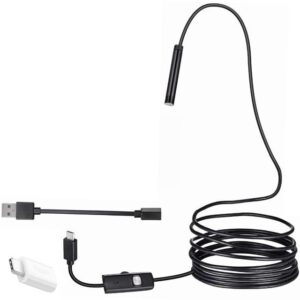 Powermaster 3in1 Micro Usb+Type C+Pc 8 Mm Işıklı 5 Metre Endeskop Yılan Kamera