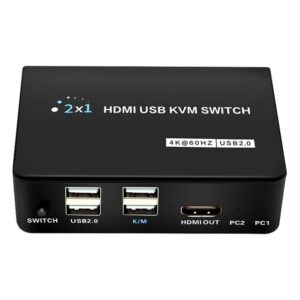 Powermaster PM-11789 4K Hdmi Usb Kvm Switch 2x1