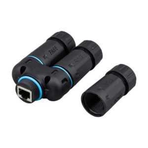 PowerMaster PM-24590 Dişi - 2x Dişi IP68 Su Geçirmez RJ45 Konnektör