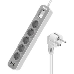 Vea VE-NOVA105U A Class 5'li 2 Usb'li Anahtarlı 1.5 Metre Akım Korumalı Priz