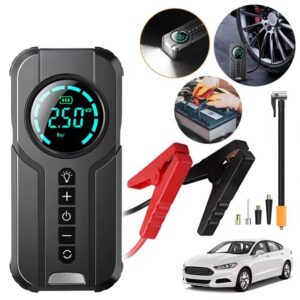 PowerMaster Powerbank Araç Akü Şarj Lastik Hava Kompresörü Şişirici Taşınabilir Dijital Kablosuz El Feneri