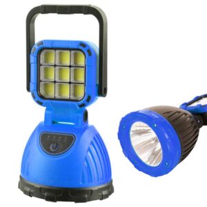 PowerMaster PM-8033C 6 Modlu EL Feneri Ve Işıldak Acil Durum Lambası 9 Cob Ledli Solar Şarjlı