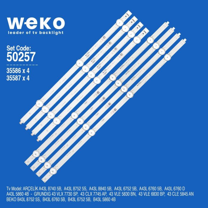 Beko B43L 6752 5B 43'' inç 8 Adet Tv Led Bar