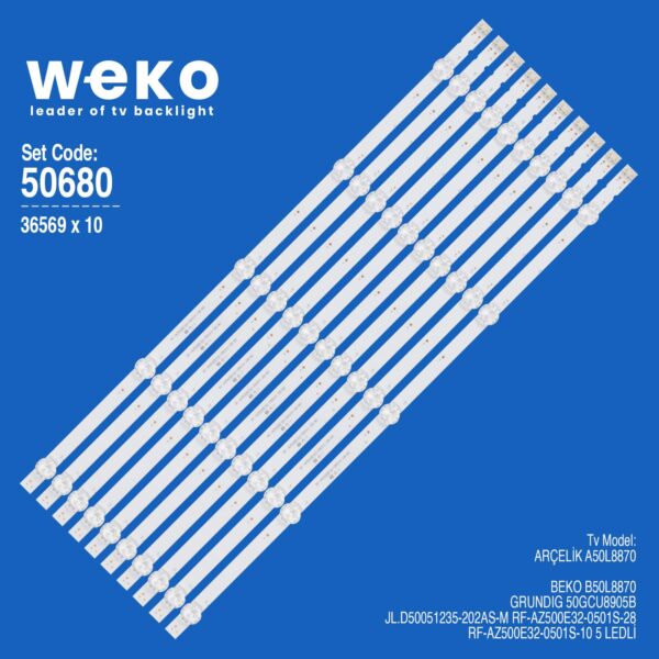 Beko B50L8870 50'' inç 10 Adet Tv Led Bar