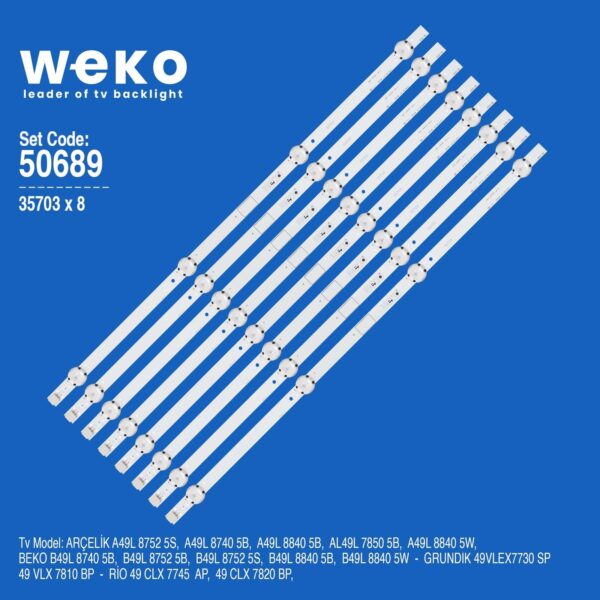 Beko B49L 8840 5B 49'' inç 8 Adet Tv Led Bar