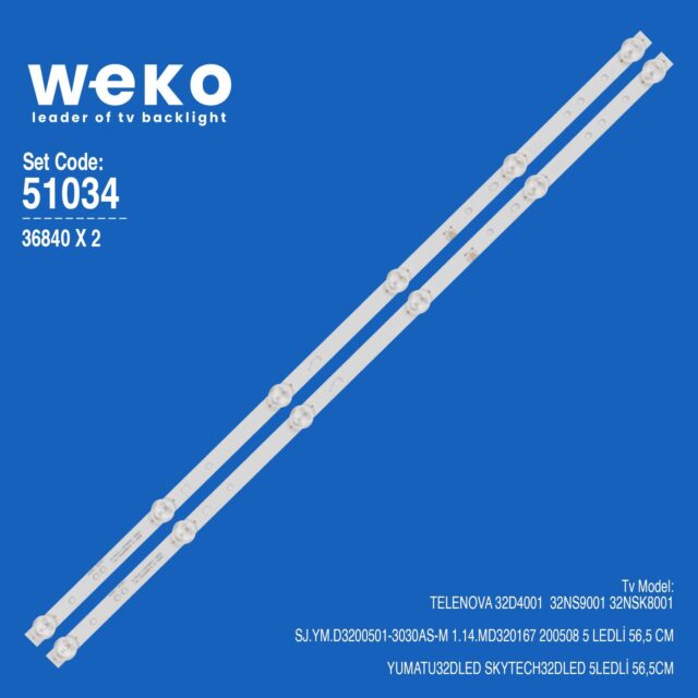 Yumatu 32DLED - Skytech 32DLED - Awox 32DLED 32 '' 2 Adet Tv Led Bar