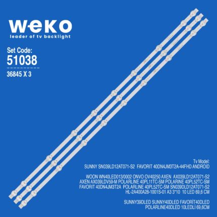Favorit 40DN4JM3T2A-44FHD 3 Adet Tv Led Bar
