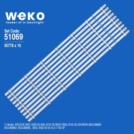 Beko B65C 9583 5S 65'' 10 Adet Tv Led Bar
