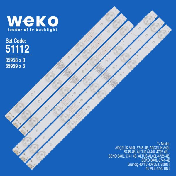 Beko B40L 5741 4B 40'' 6 Adet Tv Led Bar