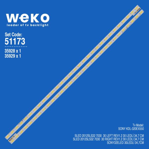Sony KDL-320EX550 32'' 2 Adet Tv Led Bar