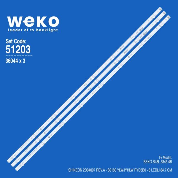 Beko B43L 5845 4B 43'' 3 Adet Tv Led Bar