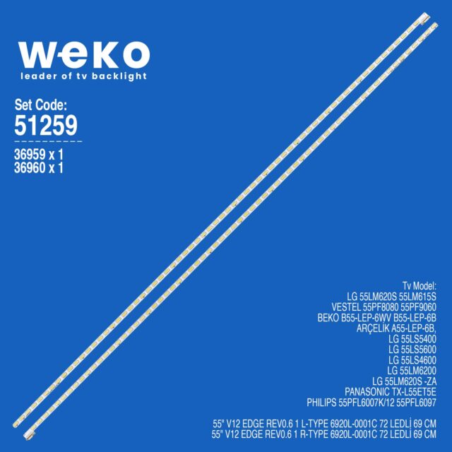 Beko B55-LEP-6WV B55-LEP-6B 55'' 2 Adet Tv Led Bar