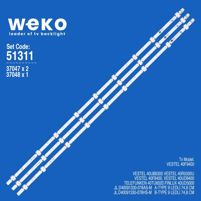 Telefunken 40TU6020 40'' 3 Adet Tv Led Bar