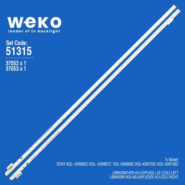 Sony KDL-43W805C 43'' 2 Adet Tv Led Bar