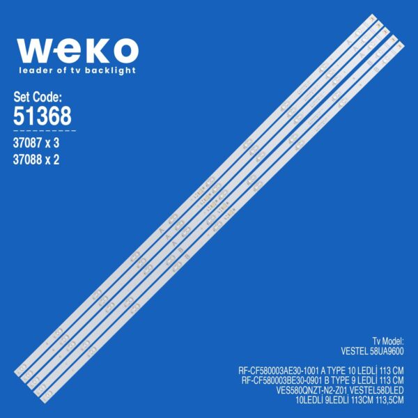 Vestel 58UA9600 58'' 6 Adet Tv Led Bar