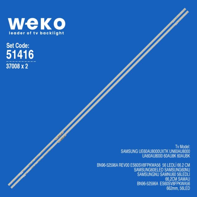 Samsung 60AUBK 60'' 2 Adet Tv Led Bar