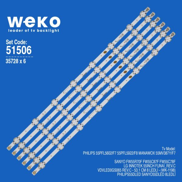 Sanyo FW55R70F 55'' 6 Adet Tv Led Bar