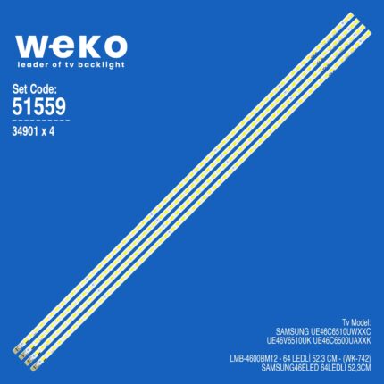 Samsung UE46C6510UWXXC 46'' inç 4 Adet Tv Led Bar