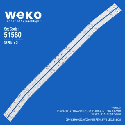 Proscan Tv PLDV321300 A1703 32'' 2 Adet Tv Led Bar